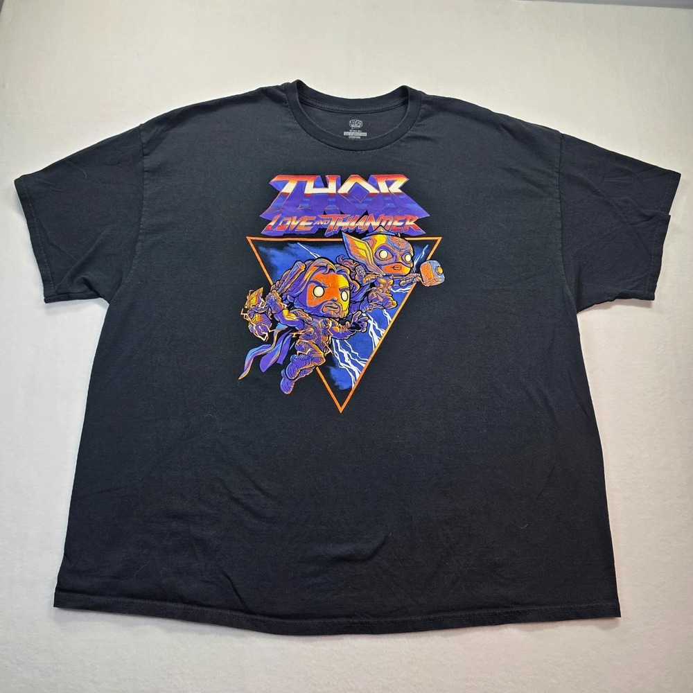 Funko Pop! Tees Thor Love and Thunder Graphic T-Shirt Black Men's 3XL‎ Marvel